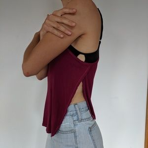 Racer back tank top with slits